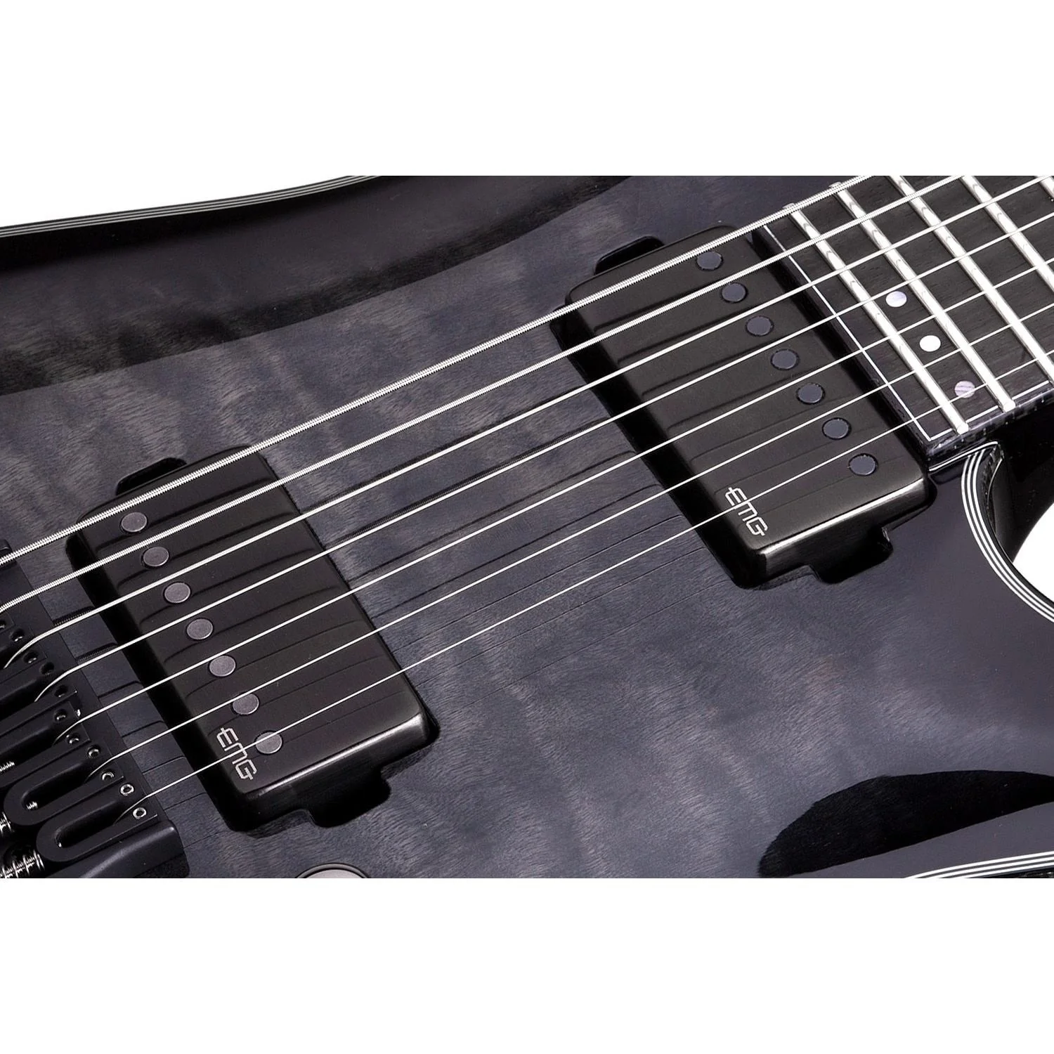 Schecter Hellraiser Hybrid C-7 Electric Guitar - Trans Black Burst - Image 4