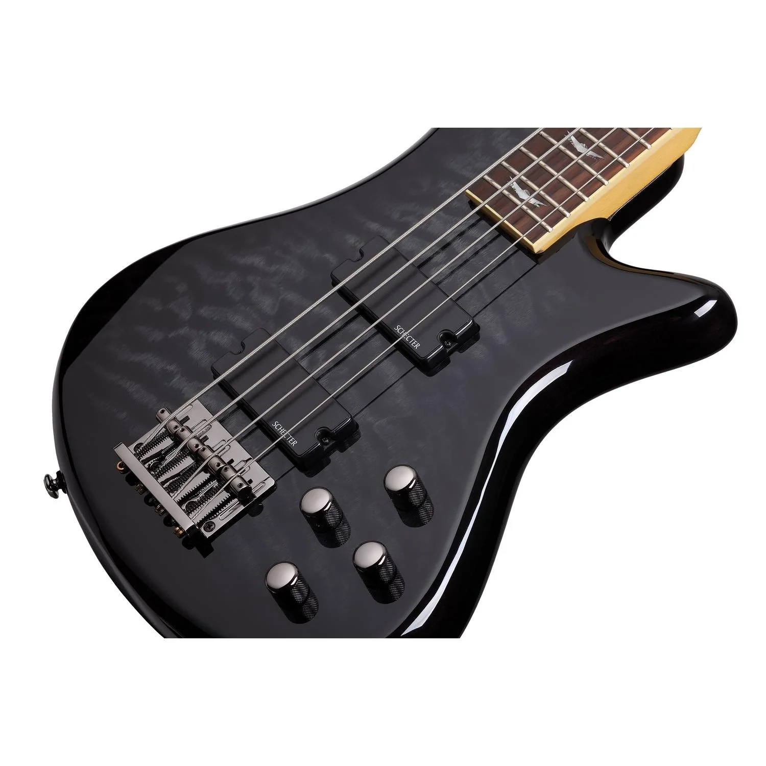 Schecter Stiletto Extreme-4 4-String Bass Guitar - See Thru Black - Image 2