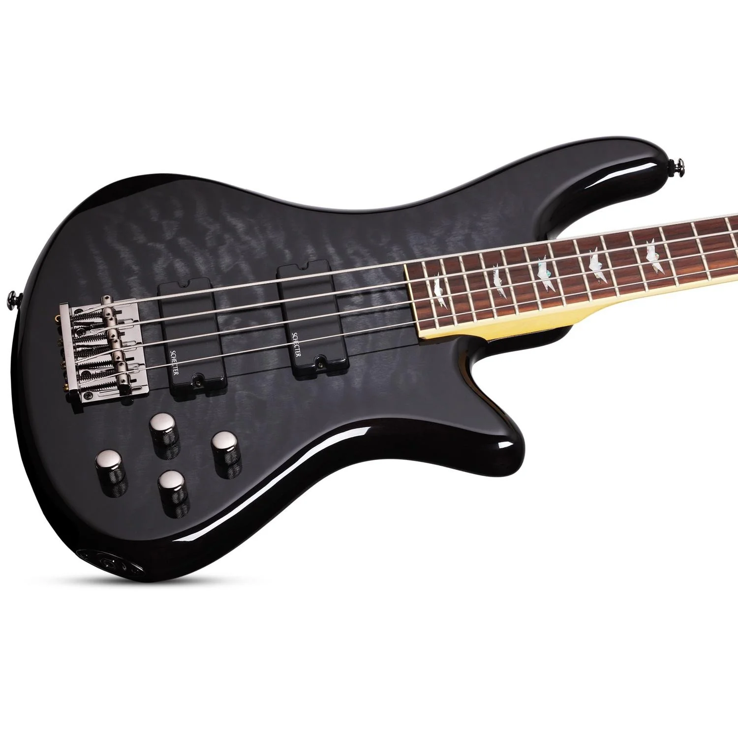 Schecter Stiletto Extreme-4 4-String Bass Guitar - See Thru Black - Image 3