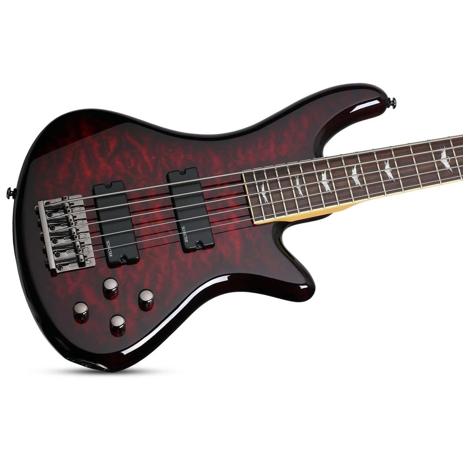 Schecter Stiletto Extreme-5 5-String Bass Guitar - Black Cherry - Image 6