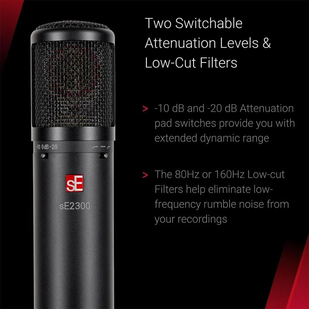 sE Electronics sE2300 Studio Condenser Microphone with Switchable Polar Patterns and Isolation Pack - Image 8