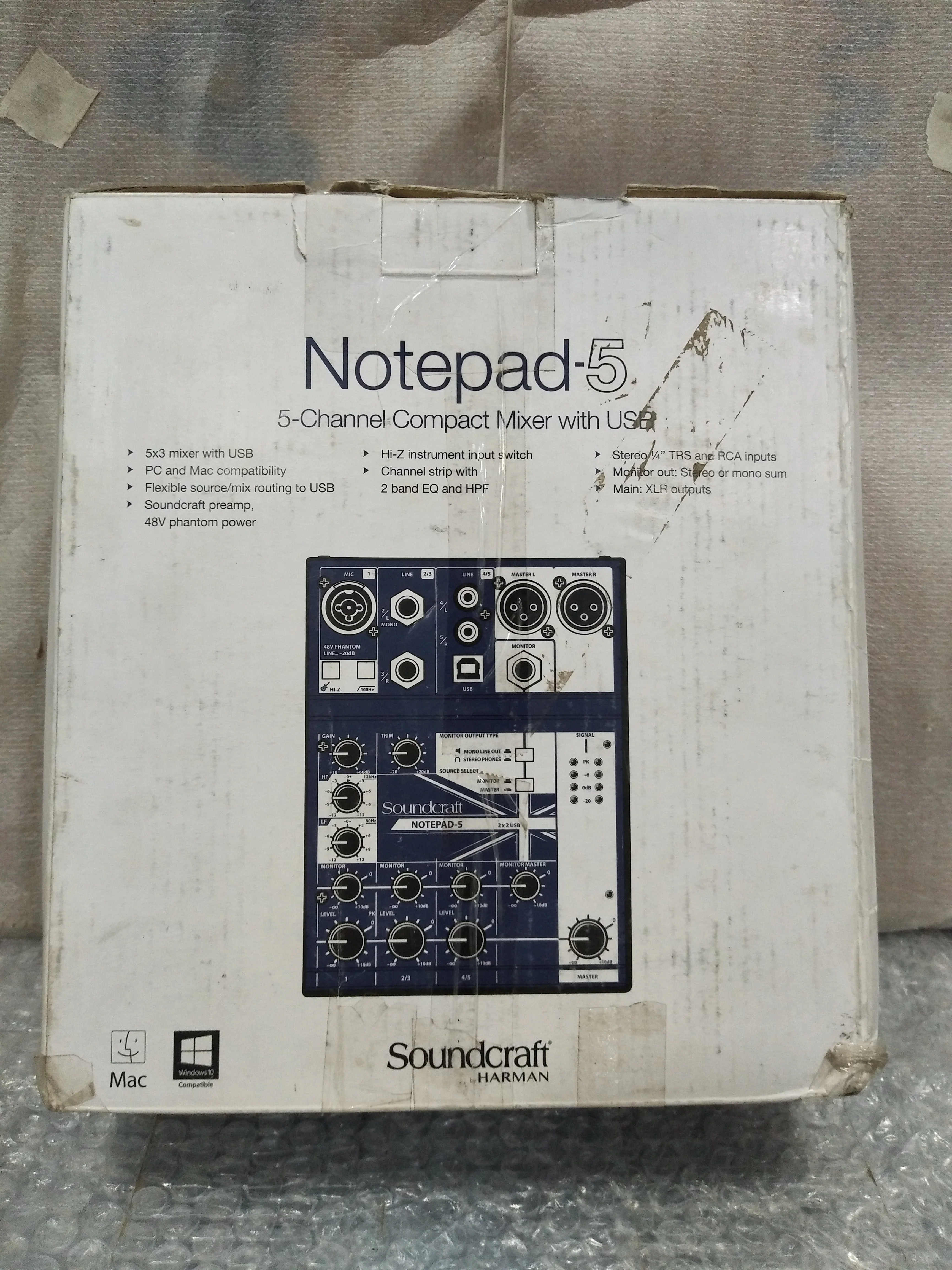 Soundcraft Notepad 5 5 Channel Desktop Analog Mixer with USB - Open Box - Image 4