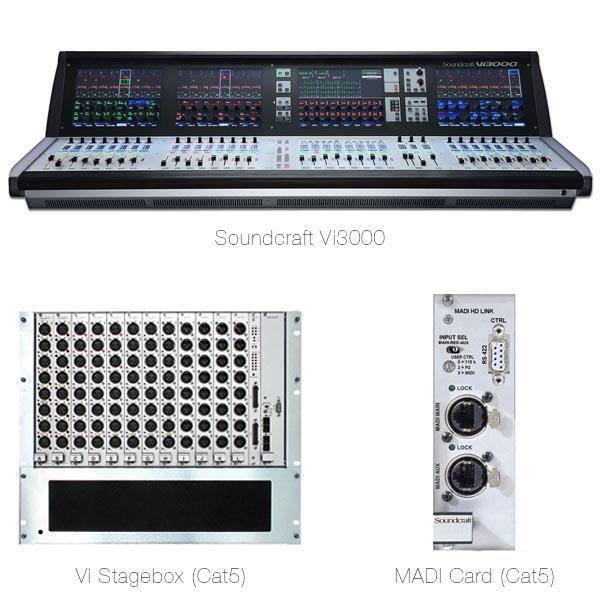 Soundcraft Vi3000 Digital Mixer, Vi Stagebox (Cat5)and MADI Card (Cat5) Special Bundle