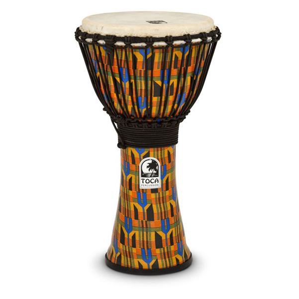 Toca SFDJ-10K Freestyle Rope Tuned 10 inch Djembe - Kente Cloth