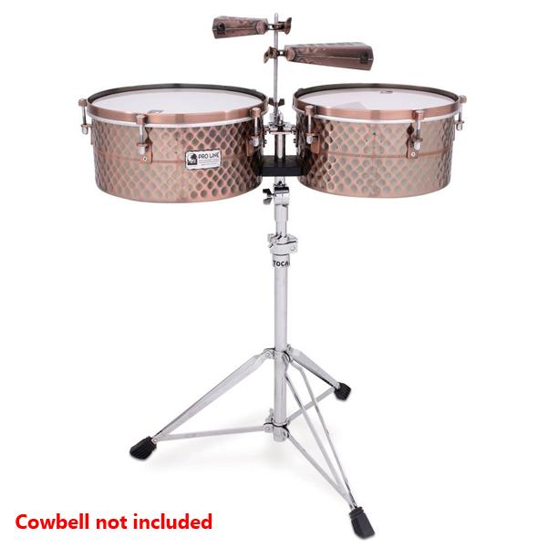 Toca TPT1415-BC Pro Line Timbale Set with Stand - Black Copper