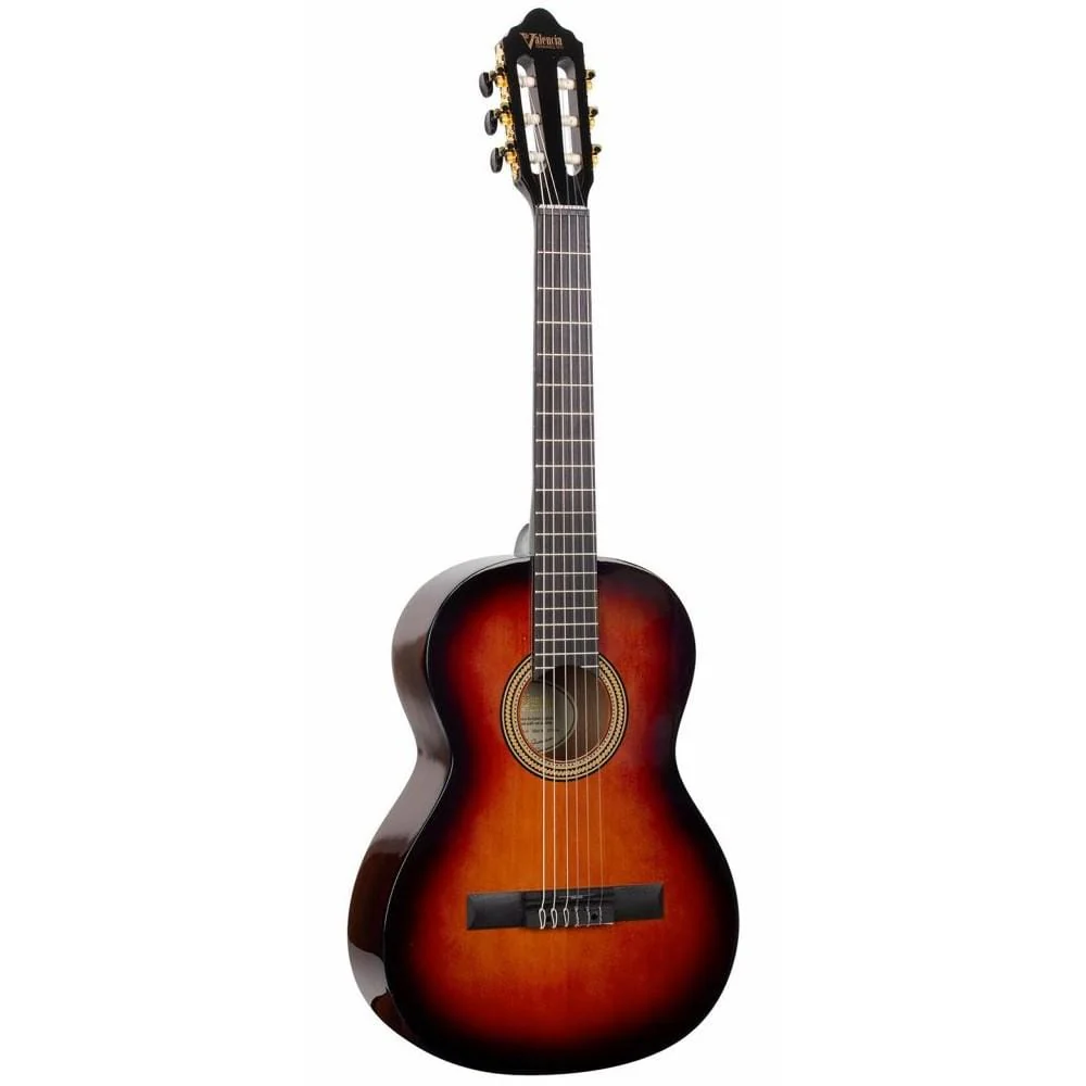 Valencia VC263H 3/4 Size Hi Gloss Hybrid Neck Classical Guitar- Classic Sunburst