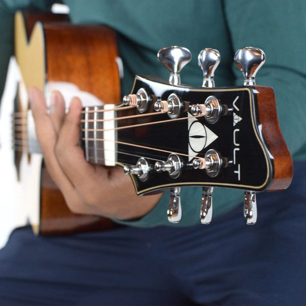 Vault Artisan Premium Electro-Acoustic Guitar with Solid Spruce Top, Solid Mahogany Back and Sides and Fishman Pickup - Image 12