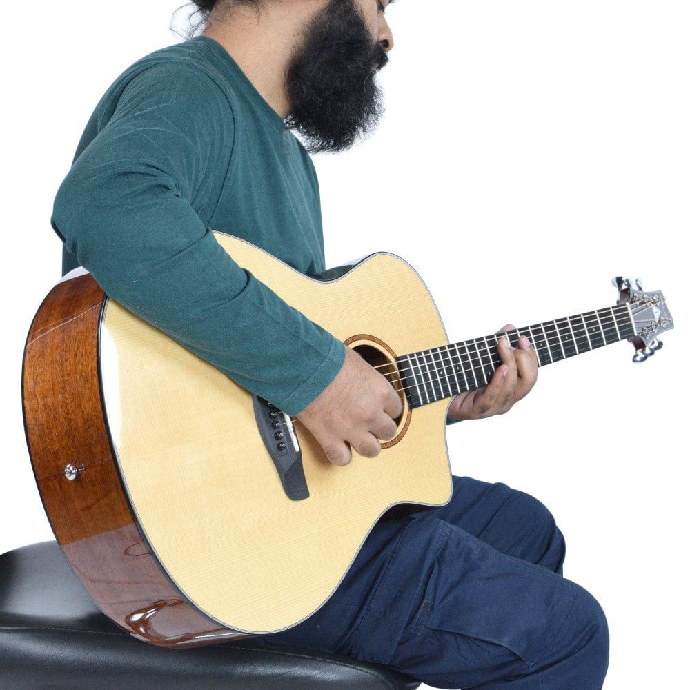 Vault Artisan Premium Electro-Acoustic Guitar with Solid Spruce Top, Solid Mahogany Back and Sides and Fishman Pickup - Image 14