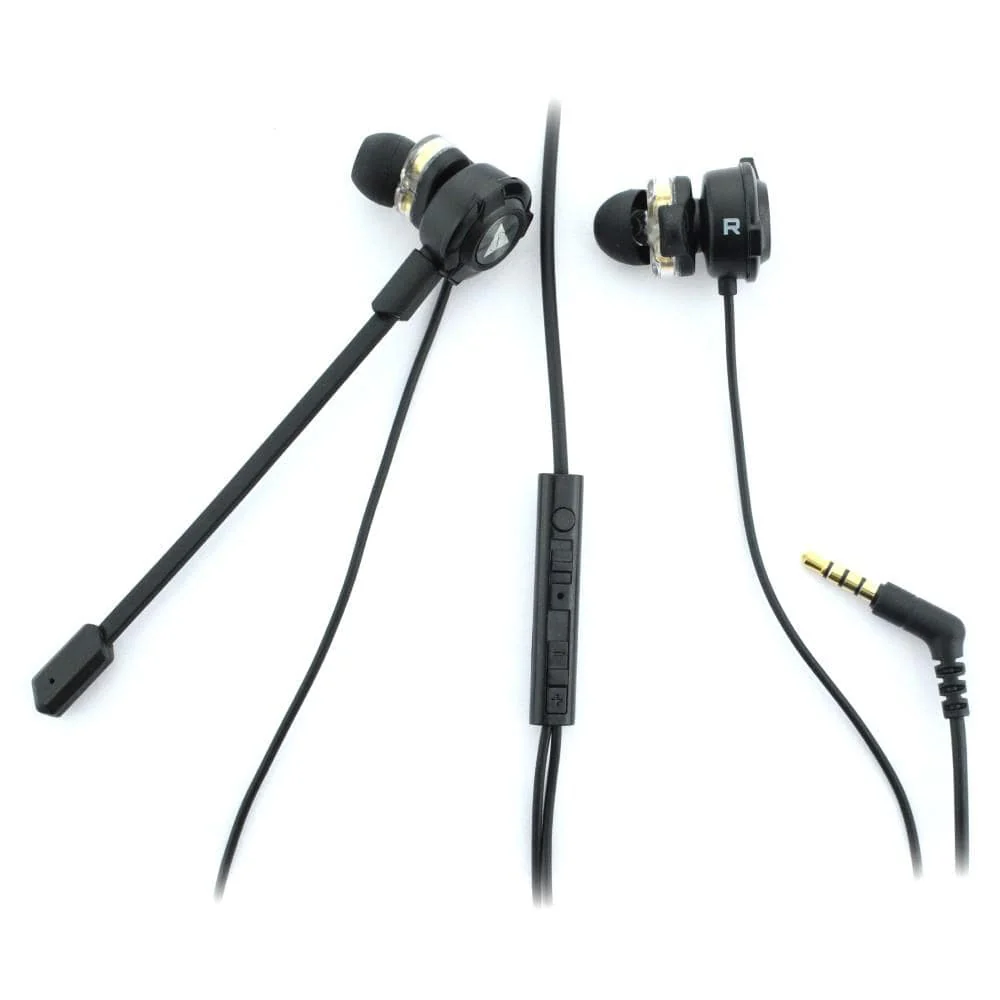 Vault Buds Duo Voice Dual Driver Earphones with Adjustable Boom & In-line Mic, Volume Control, Mute Switch & 3D Stereo Sound for iPhone, Android Phones, Tablets, PC, Laptop, PS4, PS5 & Xbox