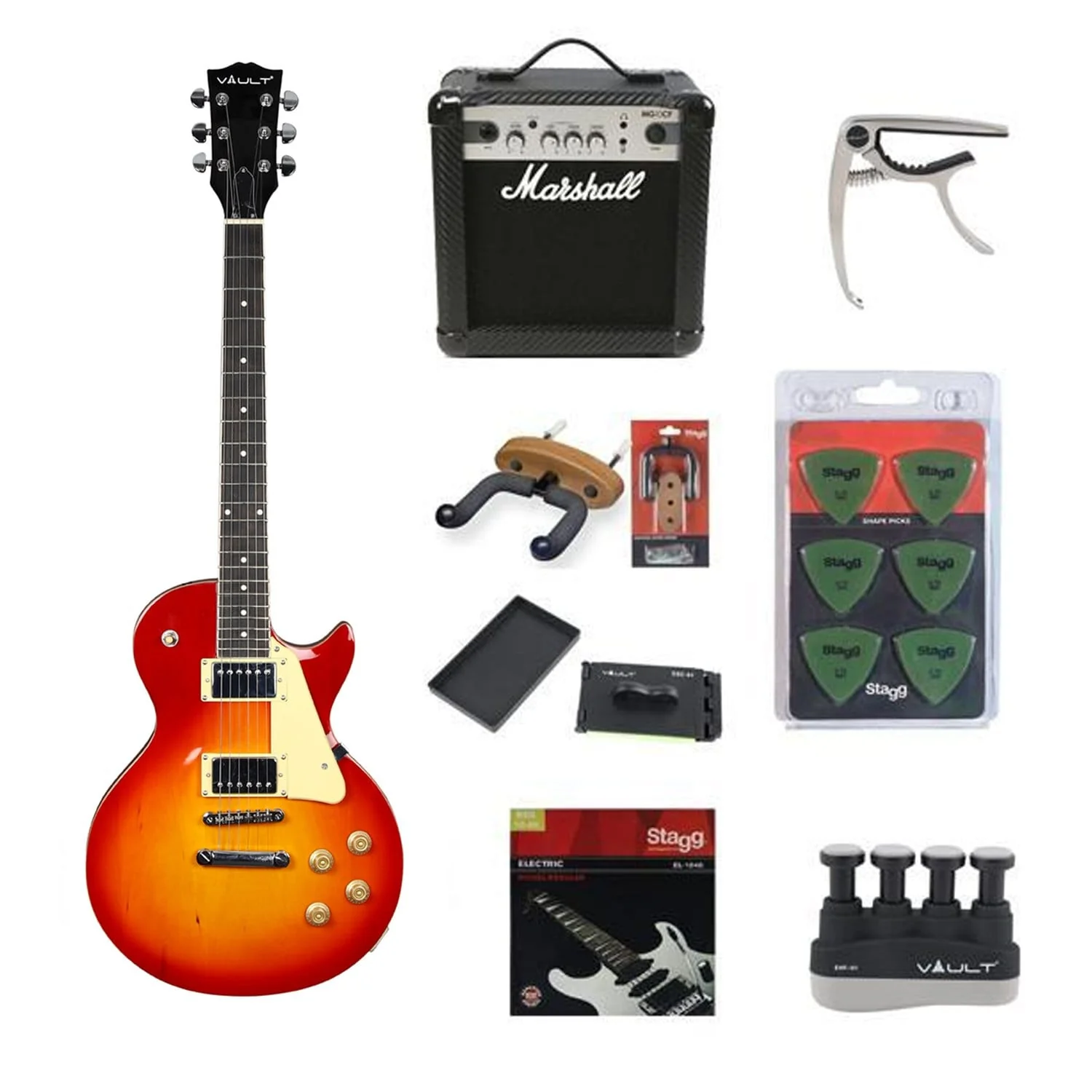 Vault LP1MN Les Paul Style Electric Guitar Deluxe Bundle - Image 2