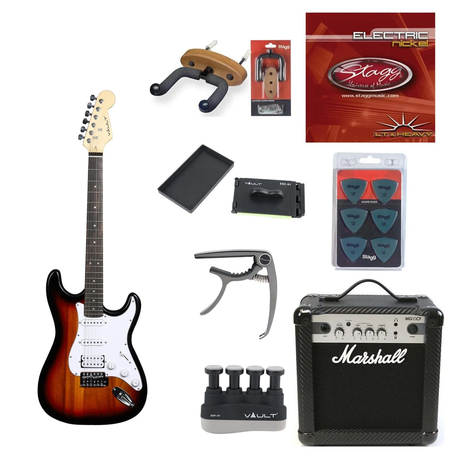 Vault ST1RW Electric Guitar Deluxe Bundle - Image 5
