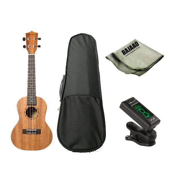 Vault UK-100C Concert Ukulele With Hardshell Case, Polishing Cloth And Tuner