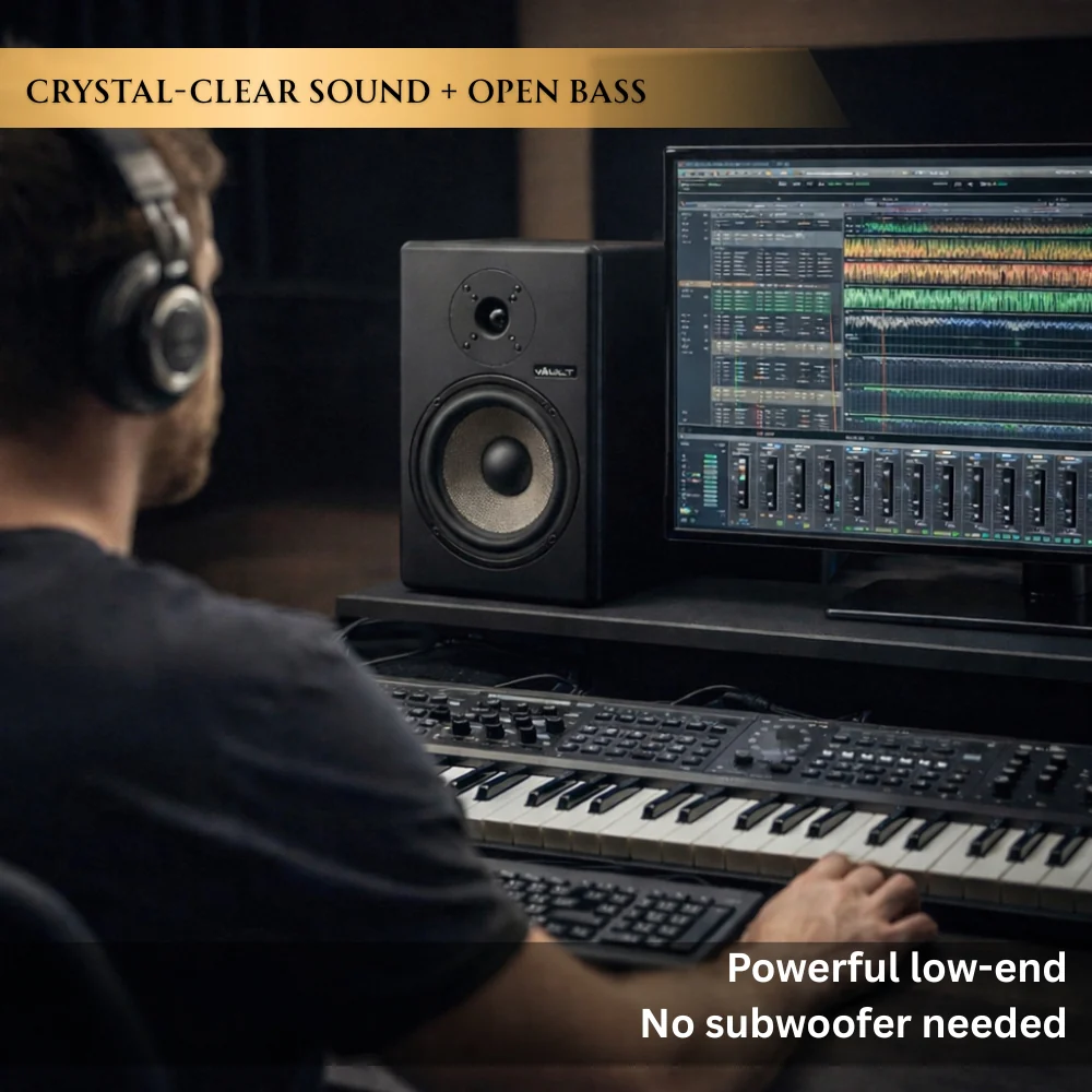 Vault C8 8" Powered Studio Monitors With Isolation Foam Pads - Image 2
