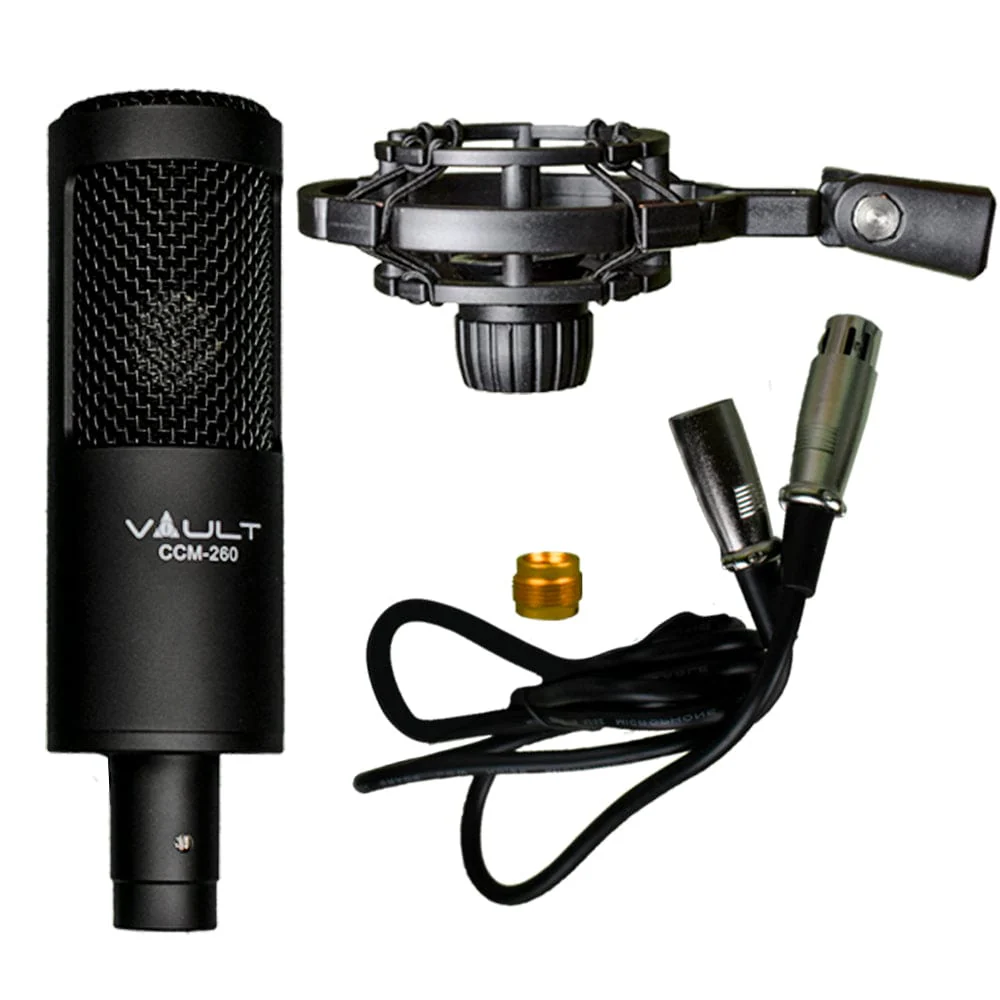 Vault CCM-260 Condenser Cardioid Microphone with Shockmount and XLR cable - Image 9