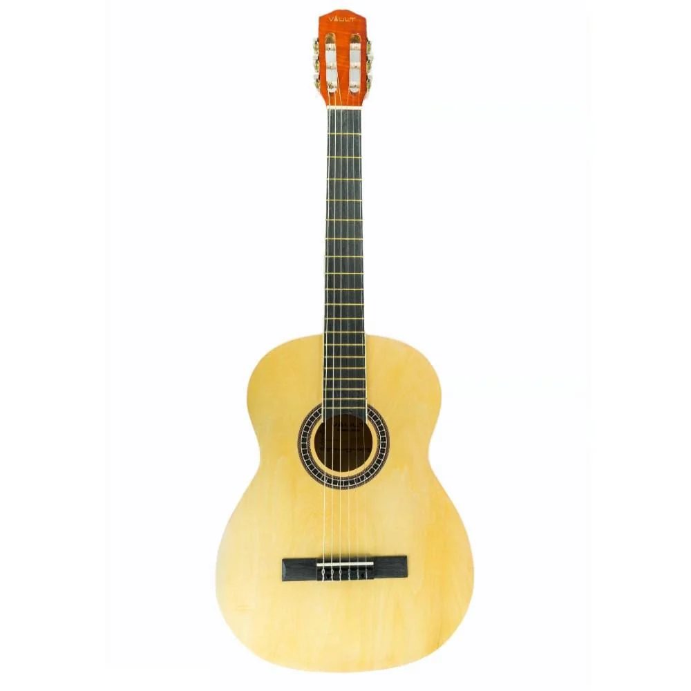 Vault CL-20 4/4 size Classical Guitar with Bag - Natural Gloss - Image 11