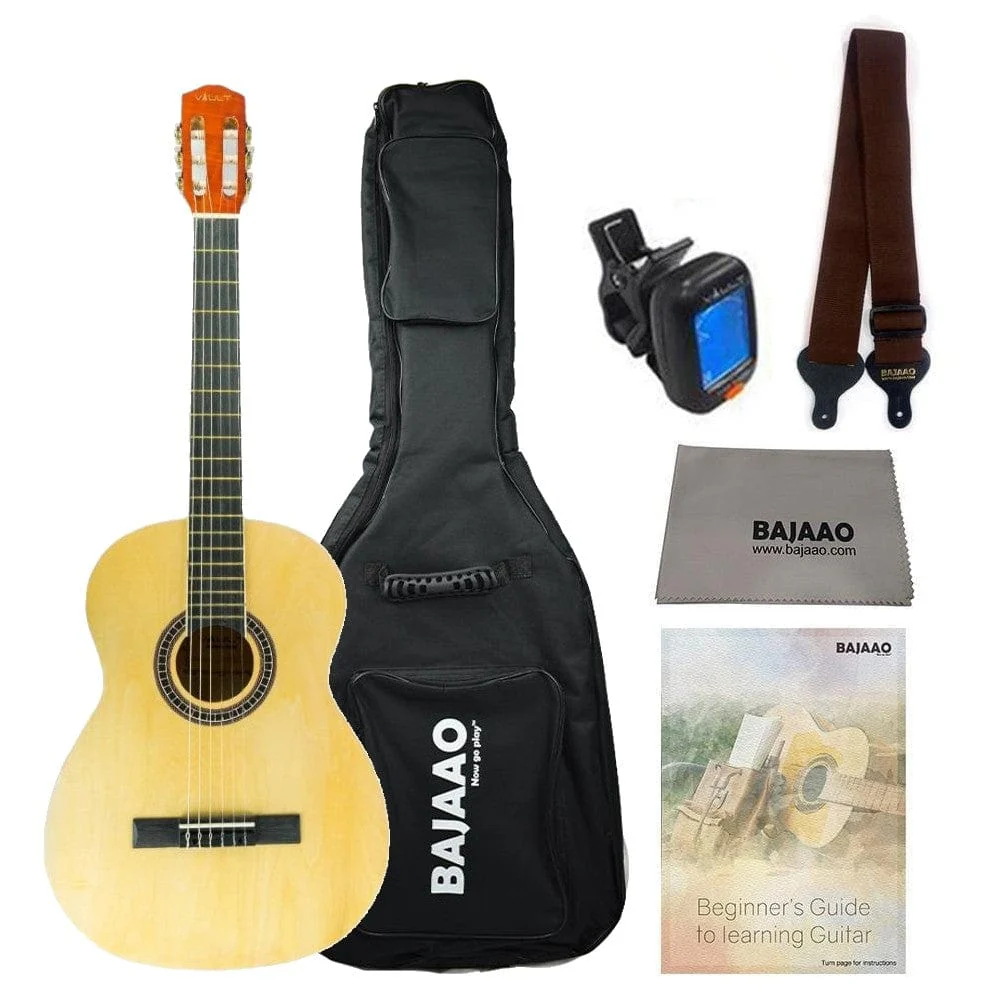 Vault CL-20 4/4 size Classical Guitar with Bag - Natural Gloss - Image 13