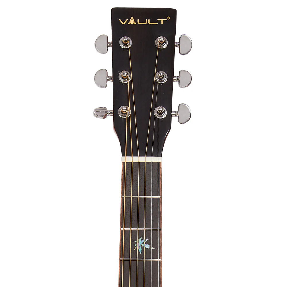 Vault DA60CE Premium Dreadnought Cutaway Solid Spruce Top Electro Acoustic Guitar with Dual EQ and Armrest - Image 11