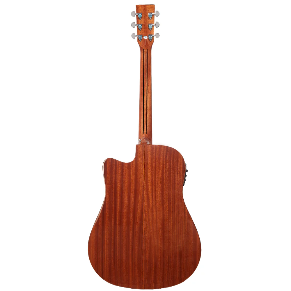 Vault DA60CE Premium Dreadnought Cutaway Solid Spruce Top Electro Acoustic Guitar with Dual EQ and Armrest - Image 12