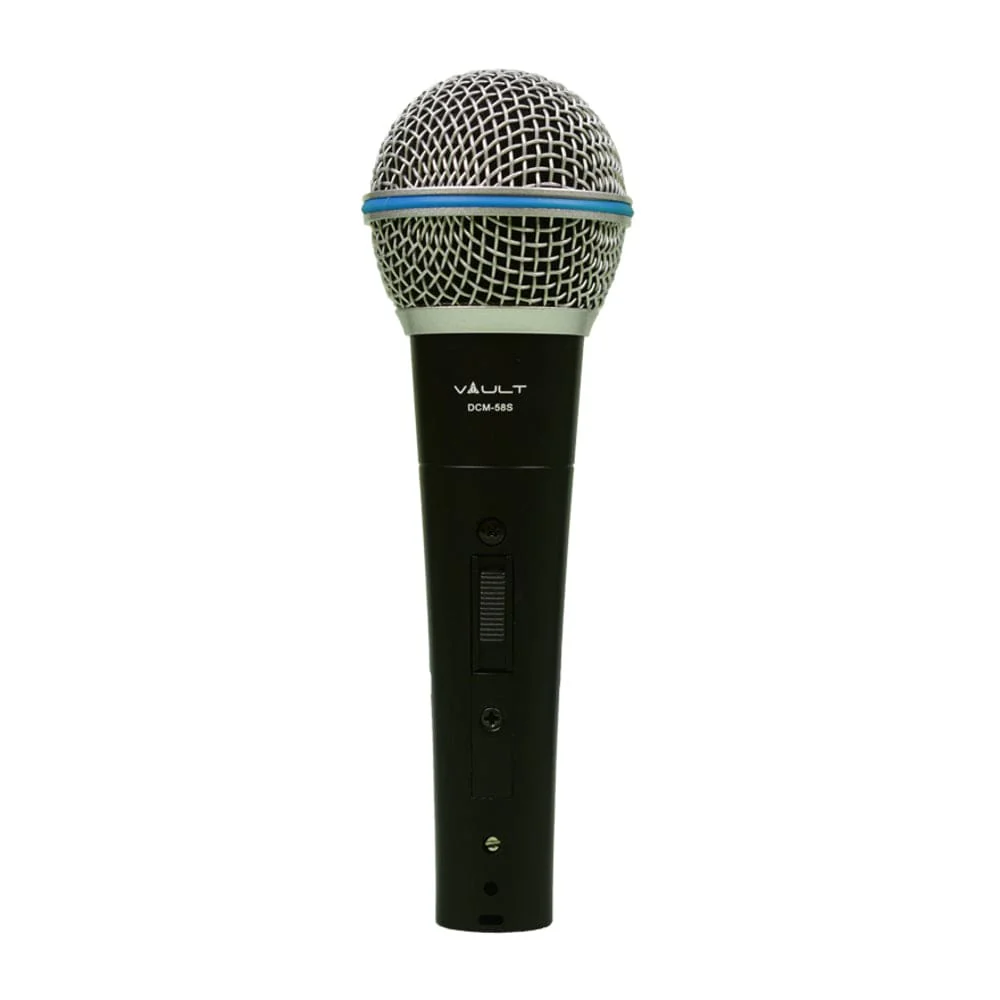 Vault DCM-58S Dynamic Cardioid Microphone with Switch, Mic Clip and XLR cable