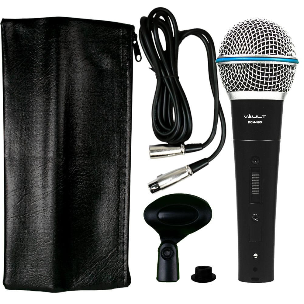 Vault DCM-58S Dynamic Cardioid Microphone with Switch, Mic Clip and XLR cable - Image 5