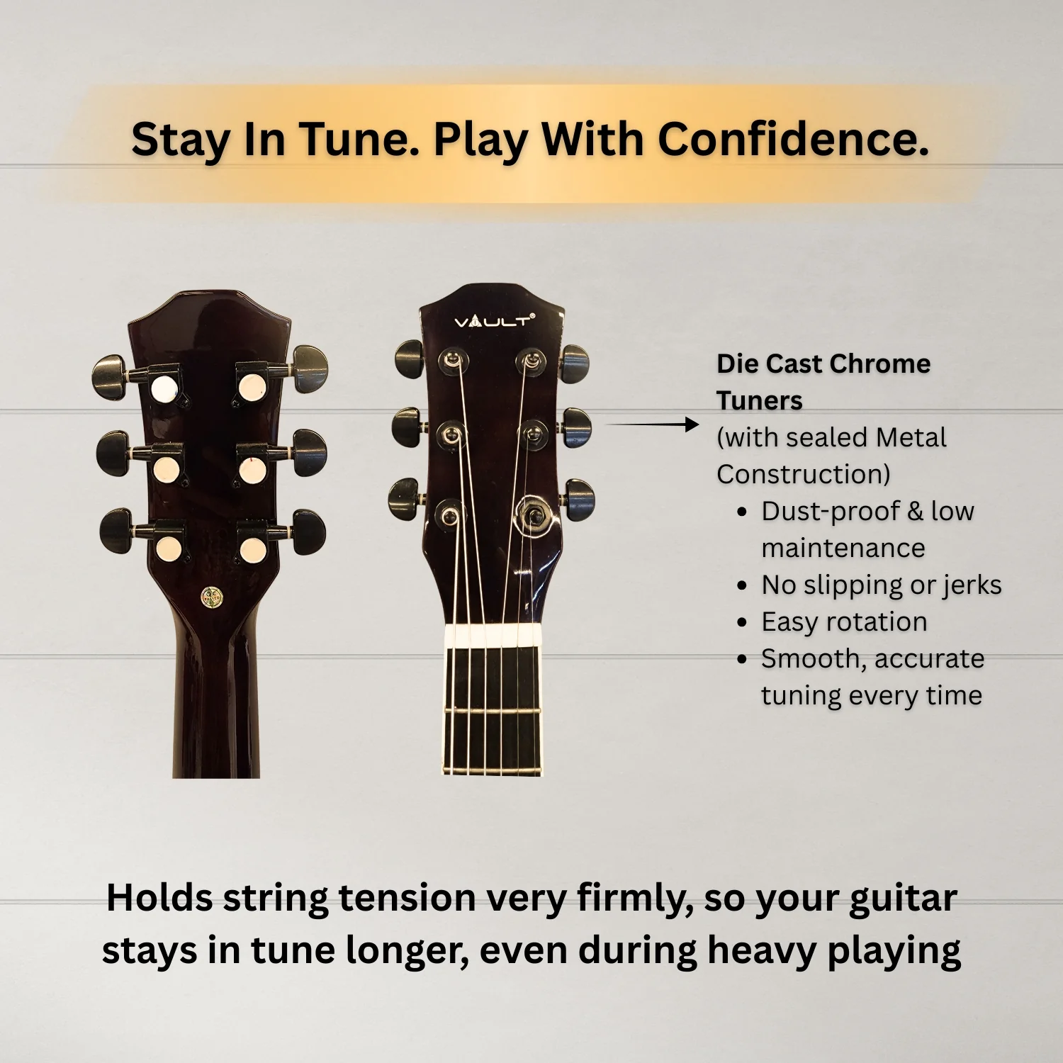 Vault Junior 30 Inch Acoustic Guitar with Truss Rod, Gig-Bag, Strings, Straps, Picks, String Winder, Polishing Cloth & E-Book - Perfect for Kids (Age 5-8 Years) - Image 10
