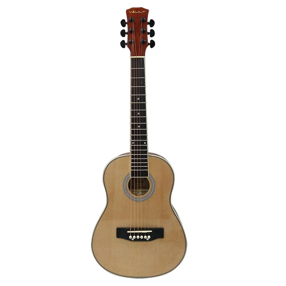 Vault Junior 30 Inch Acoustic Guitar for Kids with Ebook, Bag, Strings, Straps, Picks, String winder & Polishing Cloth - Natural Gloss - Open Box