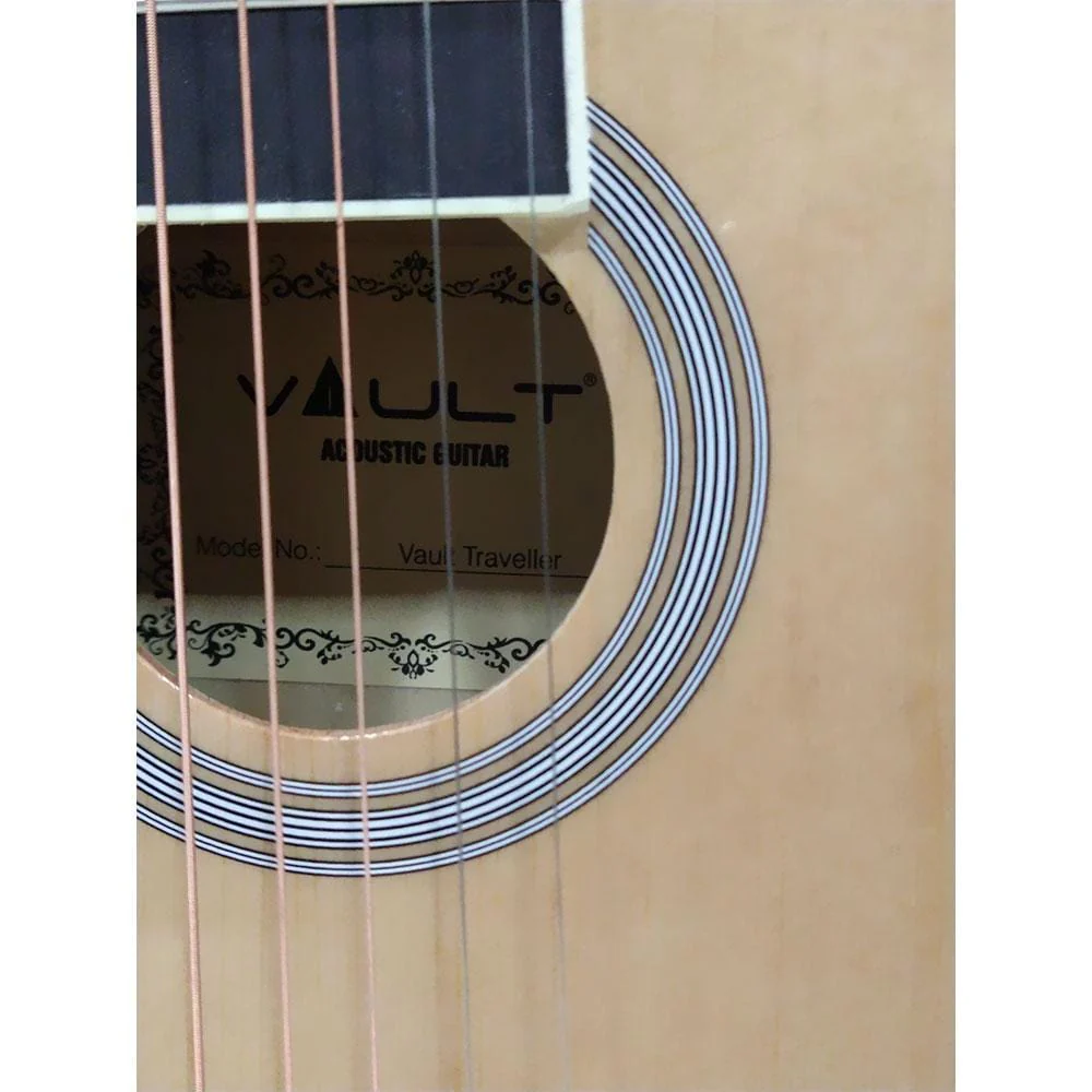 Vault Junior 30 Inch Acoustic Guitar for Kids with Ebook, Bag, Strings, Straps, Picks, String winder & Polishing Cloth - Natural Gloss - Open Box - Image 5