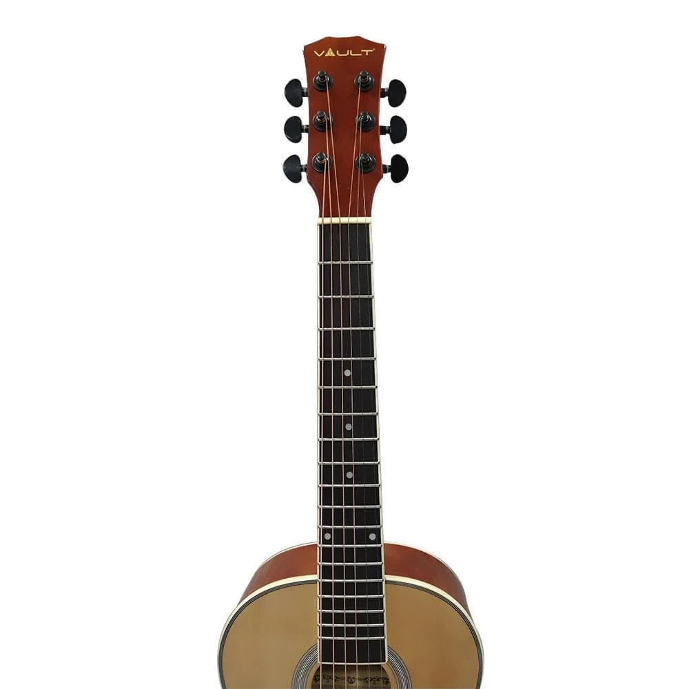 Vault Junior 30 Inch Acoustic Guitar for Kids with Ebook, Bag, Strings, Straps, Picks, String winder & Polishing Cloth - Natural Gloss - Open Box - Image 6