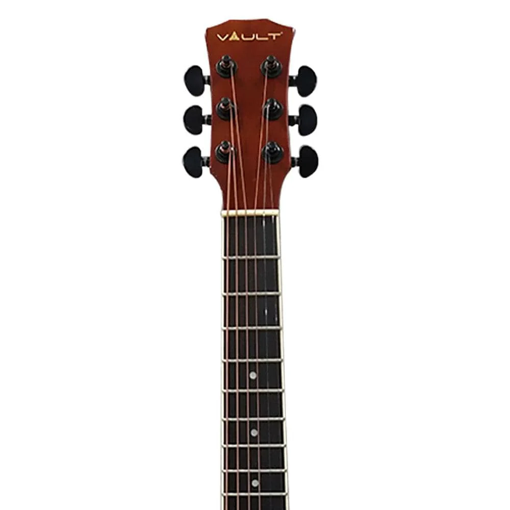 Vault Junior 30 Inch Acoustic Guitar for Kids with Ebook, Bag, Strings, Straps, Picks, String winder & Polishing Cloth - Natural Gloss - Open Box - Image 7