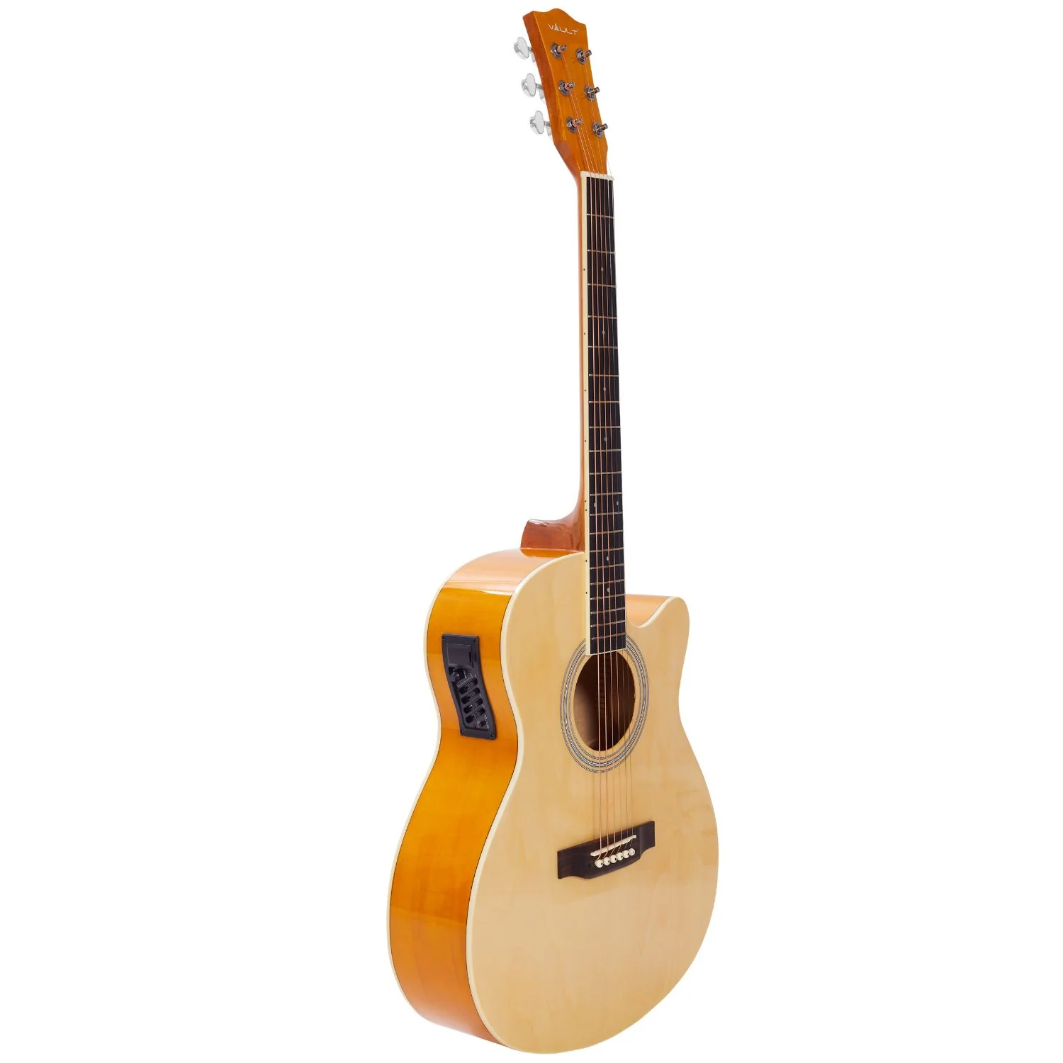 Vault EA20 Guitar Kit with Learn to Play Ebook, Bag, Strings, Straps, Picks, String winder & Polishing Cloth - 40 inch Cutaway Acoustic Guitar - Image 59
