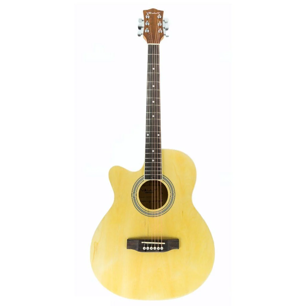 Vault EA20 Learn to Play Guitar Kit with Ebook, Bag, Strings, Straps, Picks, String winder & Polishing Cloth - 40 inch Cutaway Acoustic Guitar - Left Handed - Open Box