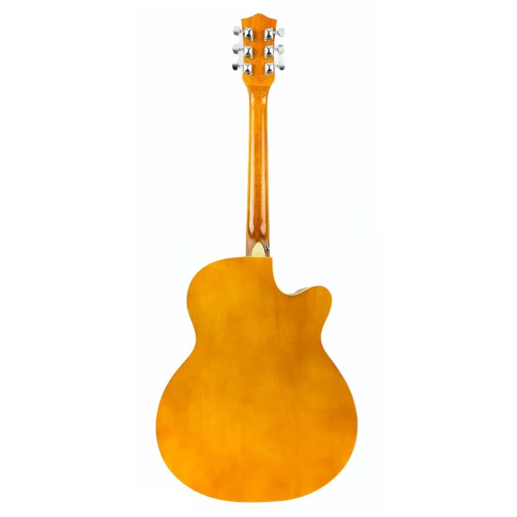 Vault EA20 Learn to Play Guitar Kit with Ebook, Bag, Strings, Straps, Picks, String winder & Polishing Cloth - 40 inch Cutaway Acoustic Guitar - Left Handed - Open Box - Image 3