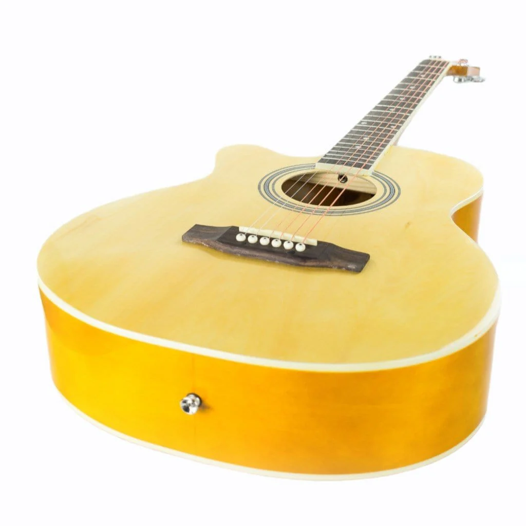 Vault EA20 Learn to Play Guitar Kit with Ebook, Bag, Strings, Straps, Picks, String winder & Polishing Cloth - 40 inch Cutaway Acoustic Guitar - Left Handed - Open Box - Image 5
