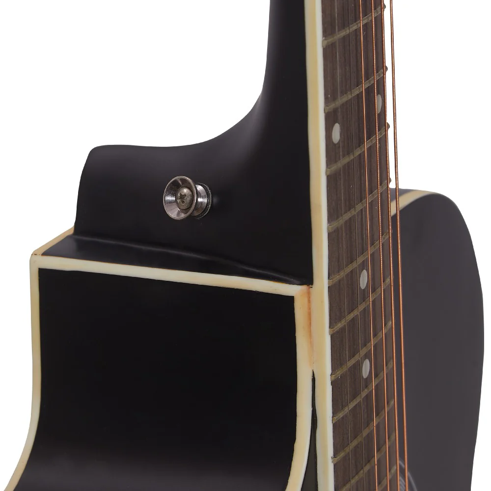 Vault EA20 Guitar Kit with Learn to Play Ebook, Bag, Strings, Straps, Picks, String winder & Polishing Cloth - 40 inch Cutaway Acoustic Guitar - Image 73