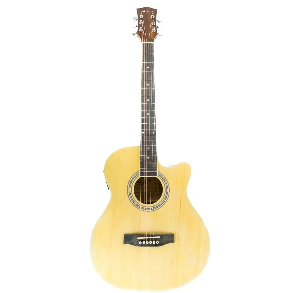 Vault EA20CE 40 Inch Cutaway Electro Acoustic Guitar With Bag, Strings, Straps, Picks, String Winder, Polishing Cloth & Ebook - Image 10