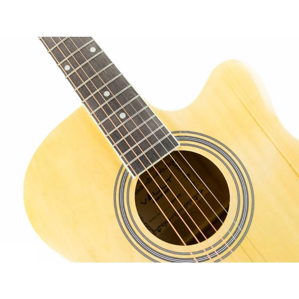 Vault EA20CE 40 Inch Cutaway Electro Acoustic Guitar With Bag, Strings, Straps, Picks, String Winder, Polishing Cloth & Ebook - Image 13