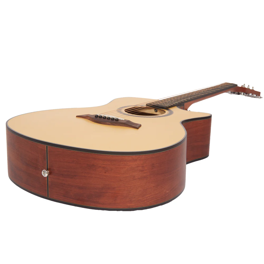 Vault EA25CE Grand Auditorium Shape Electro Acoustic Guitar with Gigbag, Strap, Pick, Polishing Cloth & E-Book - Image 5