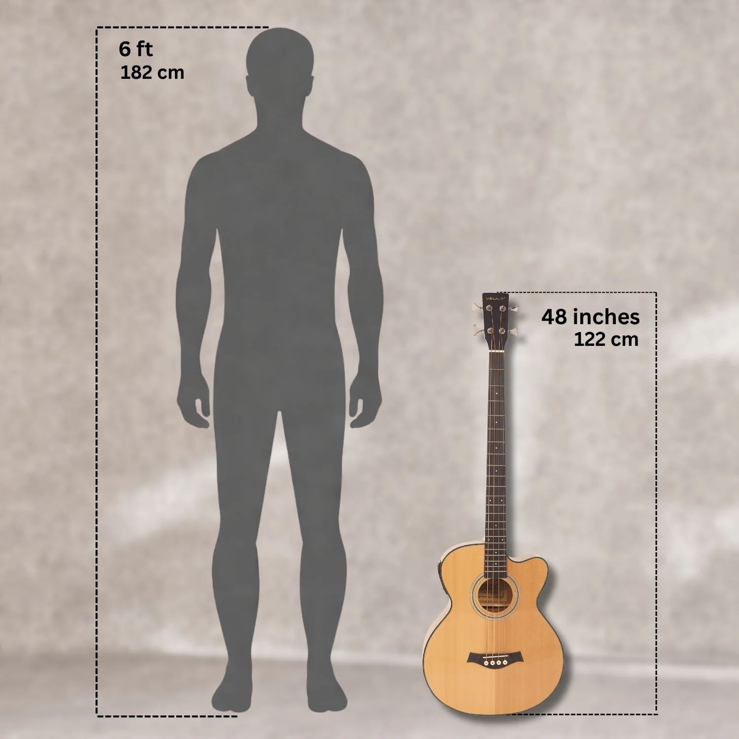 Vault EB40CE 4 String Solid-Top Acoustic Bass Guitar With EQ and Padded Gigbag - 34" Long Scale Length  - Open Box - Image 13