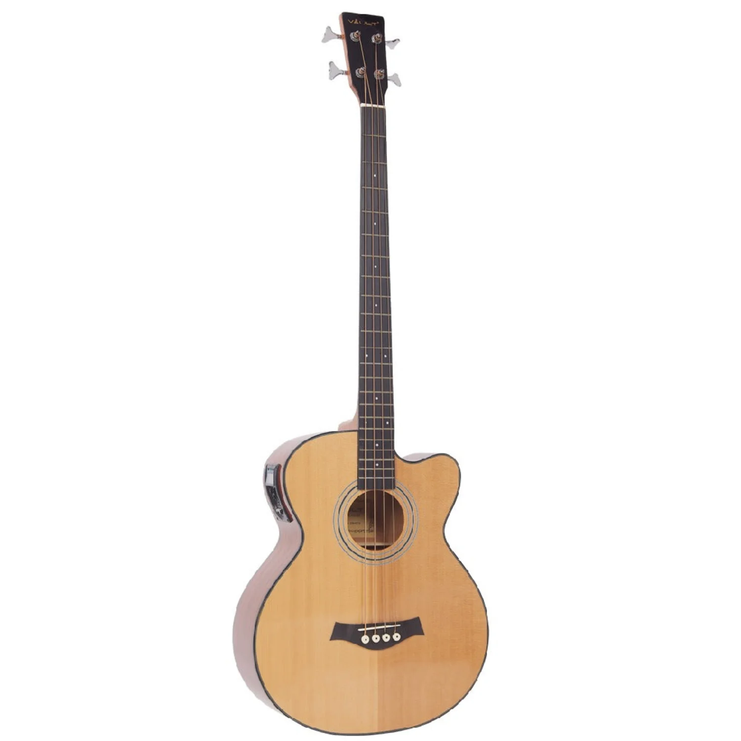 Vault EB40CE 4 String Solid-Top Acoustic Bass Guitar With EQ and Padded Gigbag - 34" Long Scale Length  - Open Box - Image 15