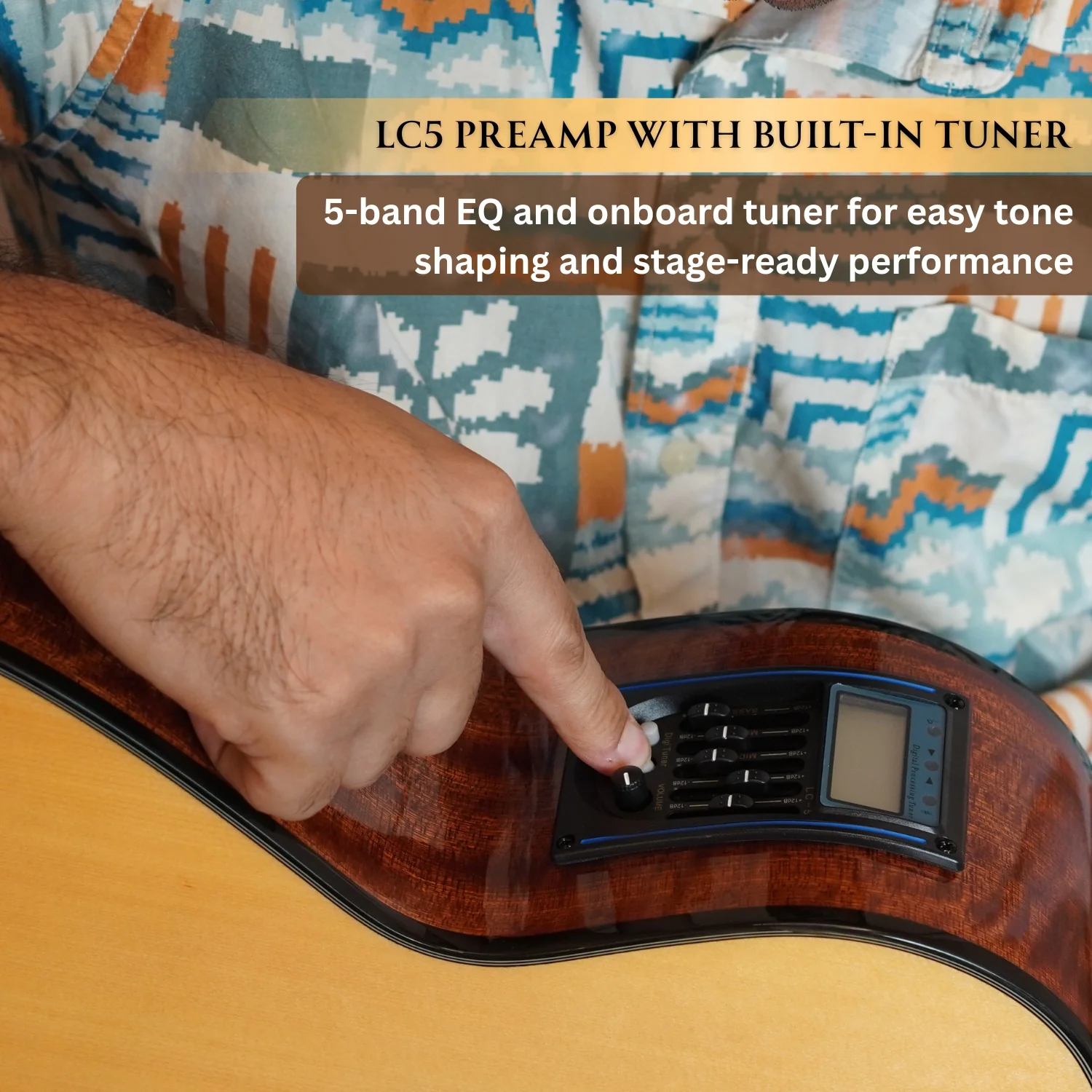Vault EB40CE 4 String Solid-Top Acoustic Bass Guitar With EQ and Padded Gigbag - 34" Long Scale Length  - Open Box - Image 7