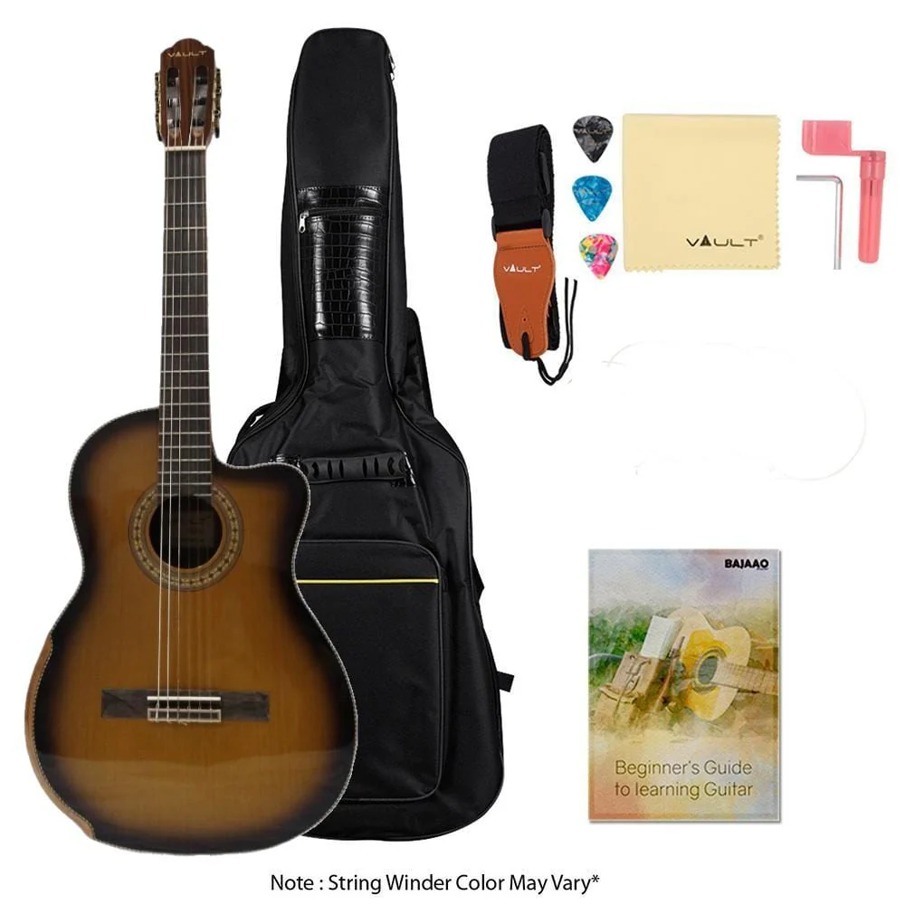 Vault EC3970 39 inch Premium Cutaway Classical Guitar with Fishman Pickup - Image 6