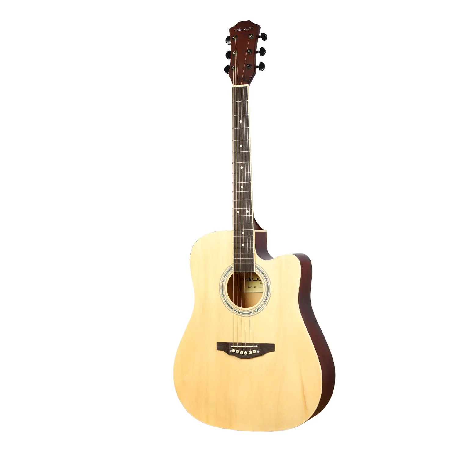Vault ED-10C 41 inch Cutaway Acoustic Guitar with Bag, Strings, Straps, Picks, Stringwinder & Polishing Cloth - Image 2