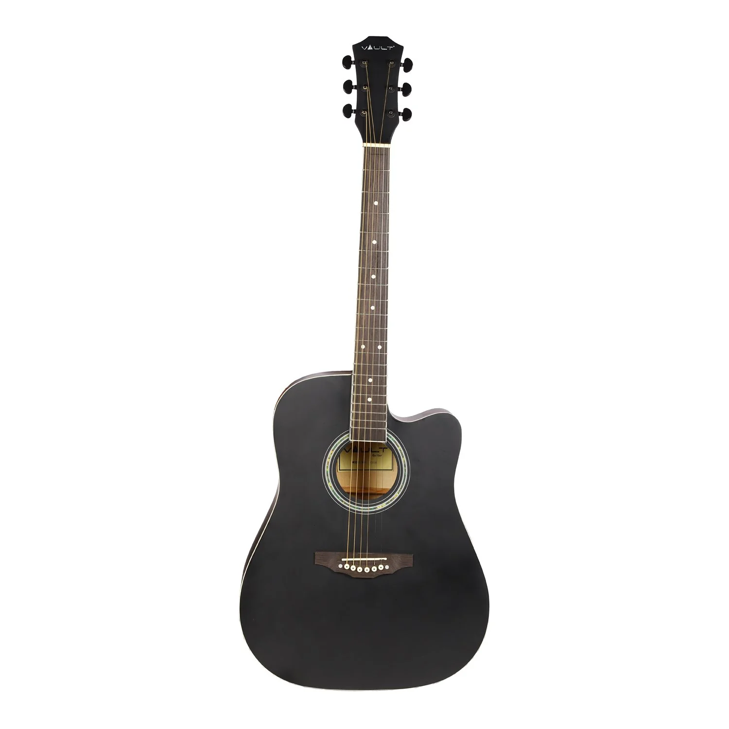 Vault ED-10C 41 inch Cutaway Acoustic Guitar with Bag, Strings, Straps, Picks, Stringwinder & Polishing Cloth - Image 5
