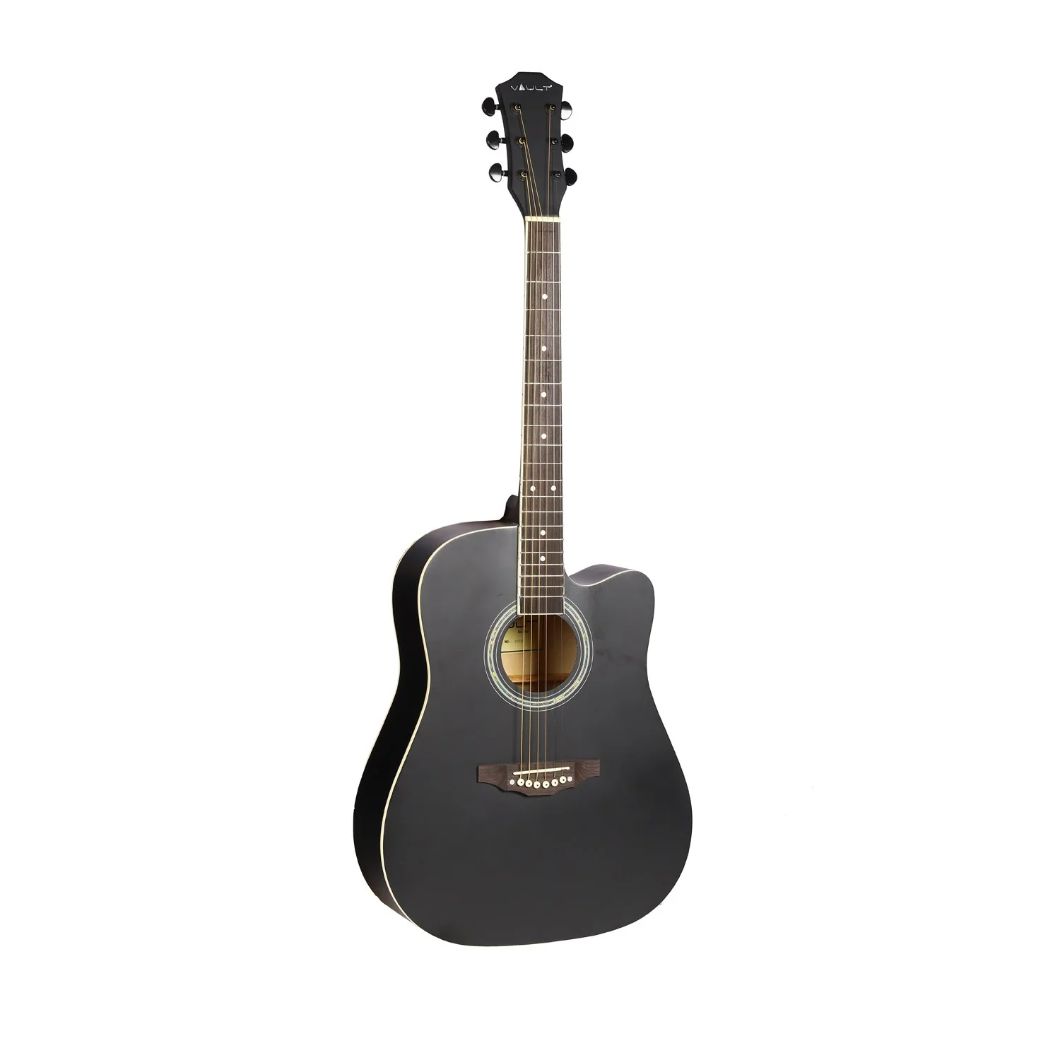 Vault ED-10C 41 inch Cutaway Acoustic Guitar with Bag, Strings, Straps, Picks, Stringwinder & Polishing Cloth - Image 9