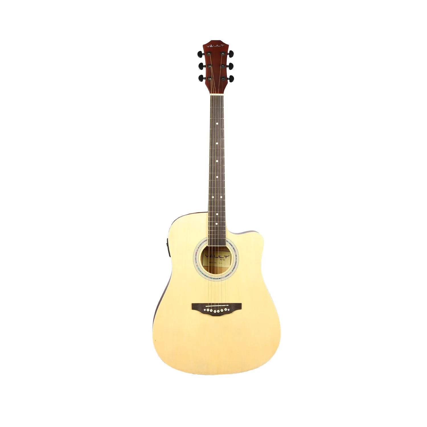 Vault ED-10CE 41 inch Cutaway Electro Acoustic Guitar with Bag, Strings, Straps, Picks, Stringwinder & Polishing Cloth - Image 3