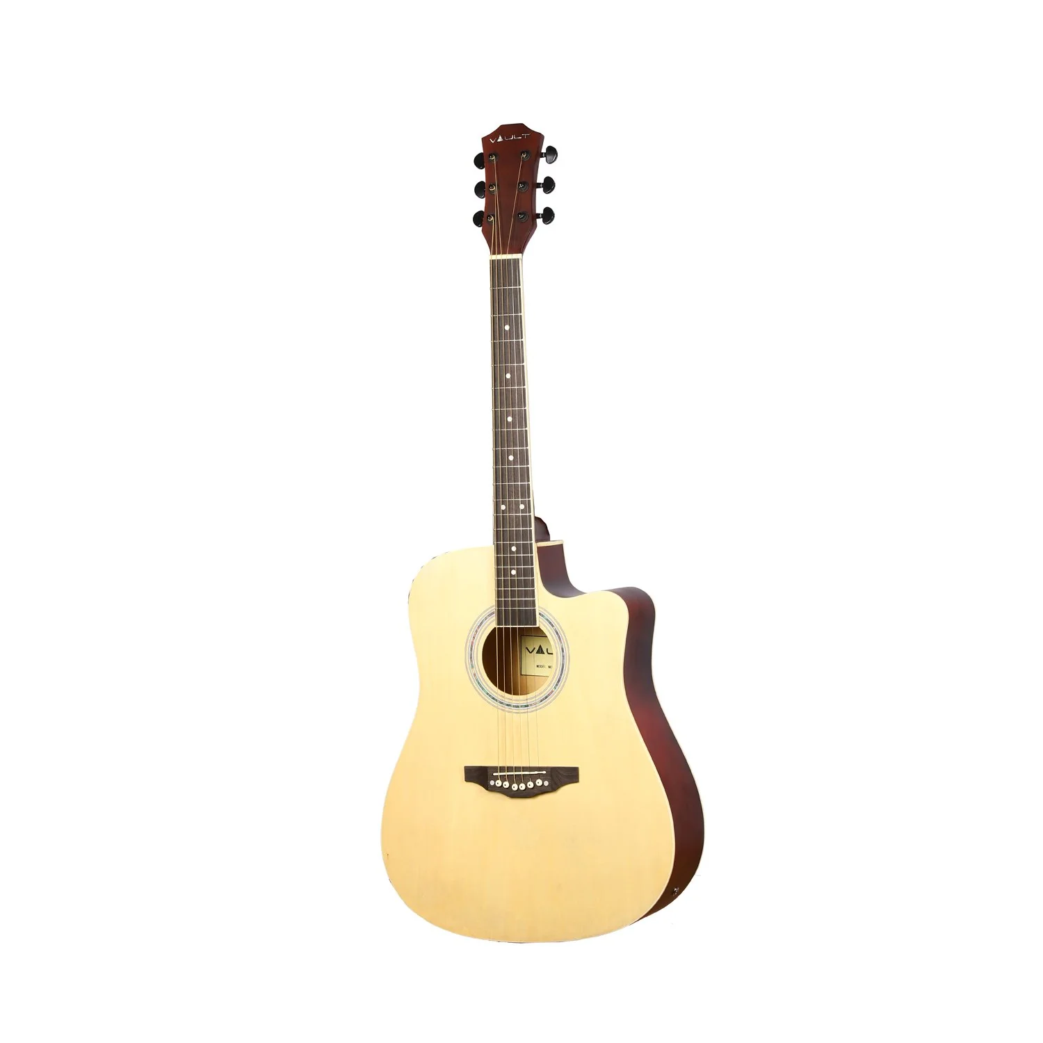 Vault ED-10CE 41 inch Cutaway Electro Acoustic Guitar with Bag, Strings, Straps, Picks, Stringwinder & Polishing Cloth - Image 4