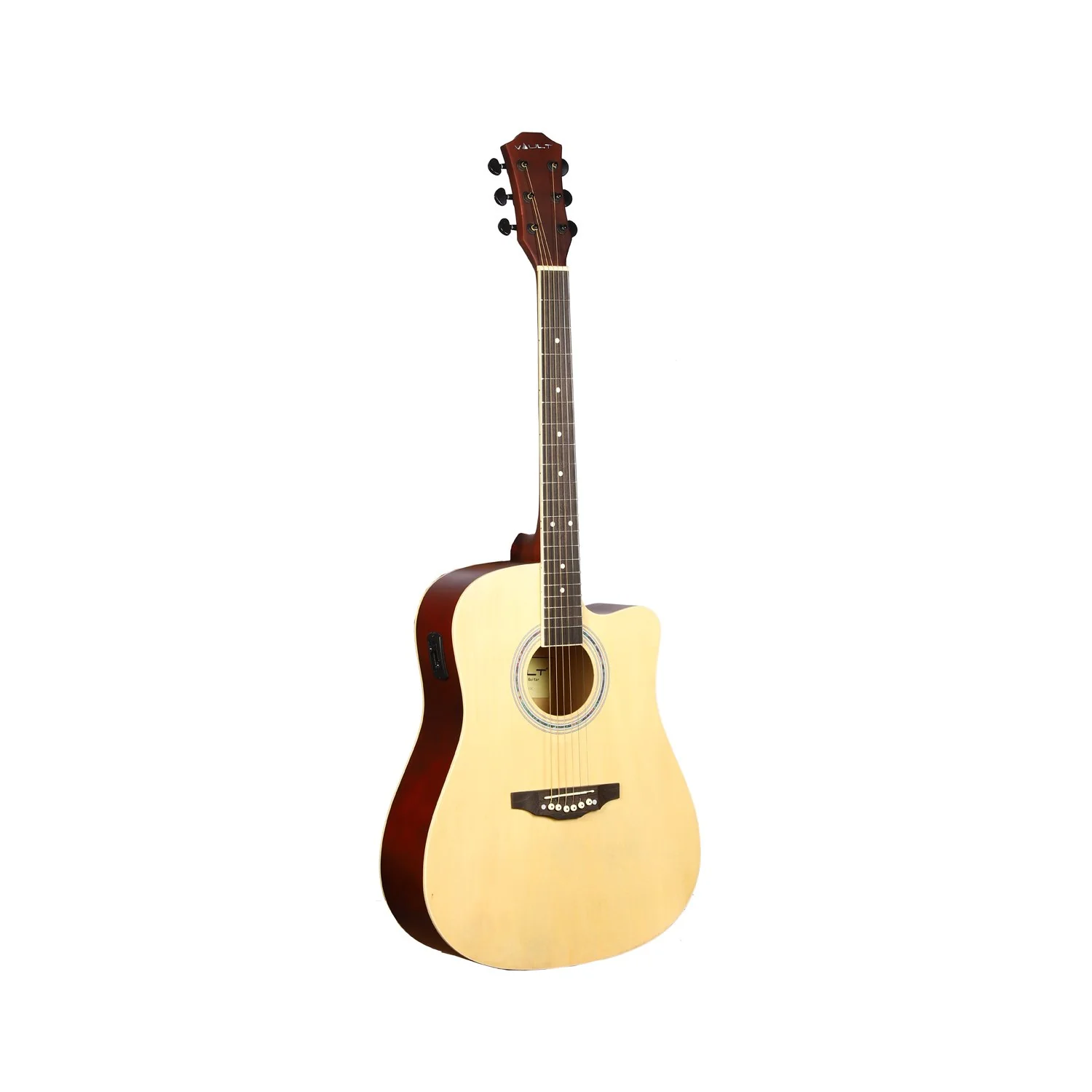 Vault ED-10CE 41 inch Cutaway Electro Acoustic Guitar with Bag, Strings, Straps, Picks, Stringwinder & Polishing Cloth - Image 5