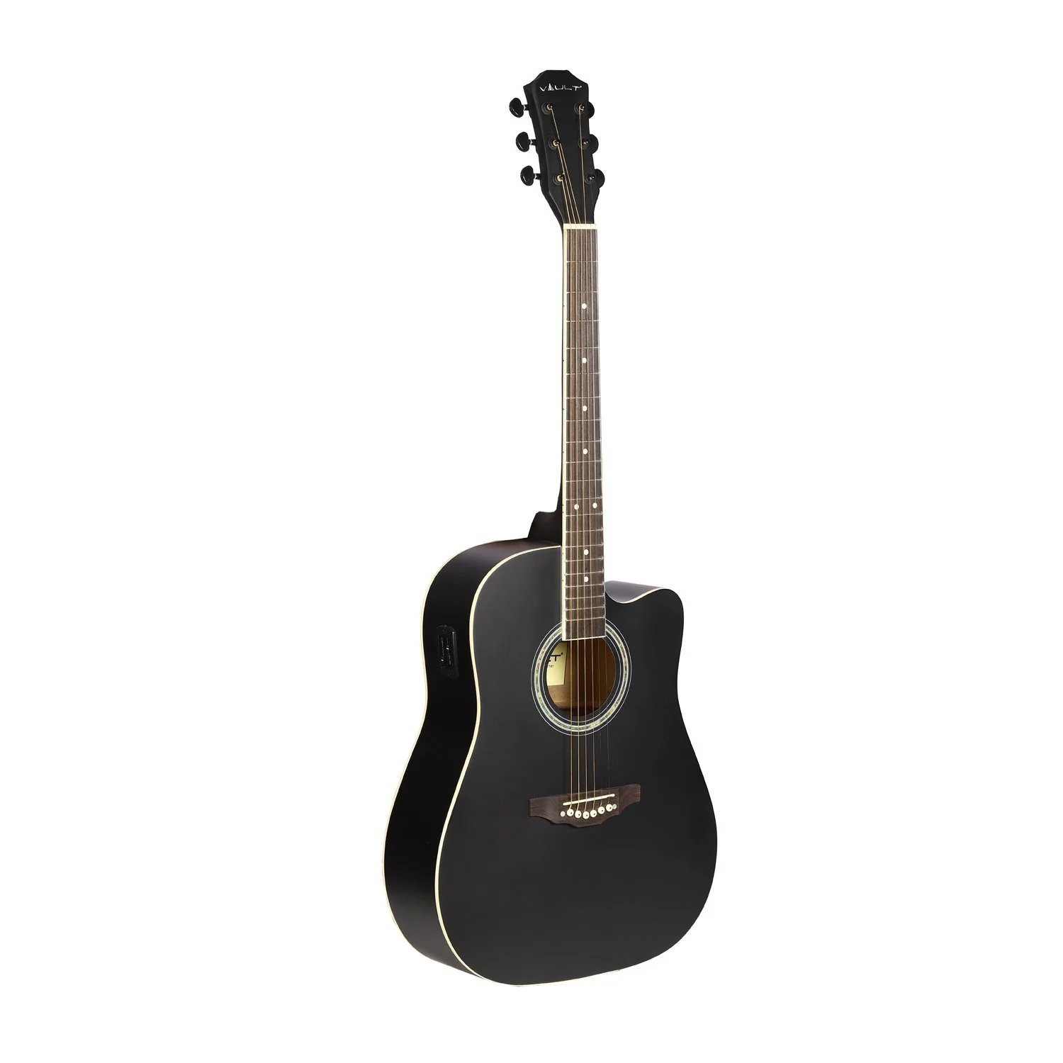 Vault ED-10CE 41 inch Cutaway Electro Acoustic Guitar with Bag, Strings, Straps, Picks, Stringwinder & Polishing Cloth - Image 9