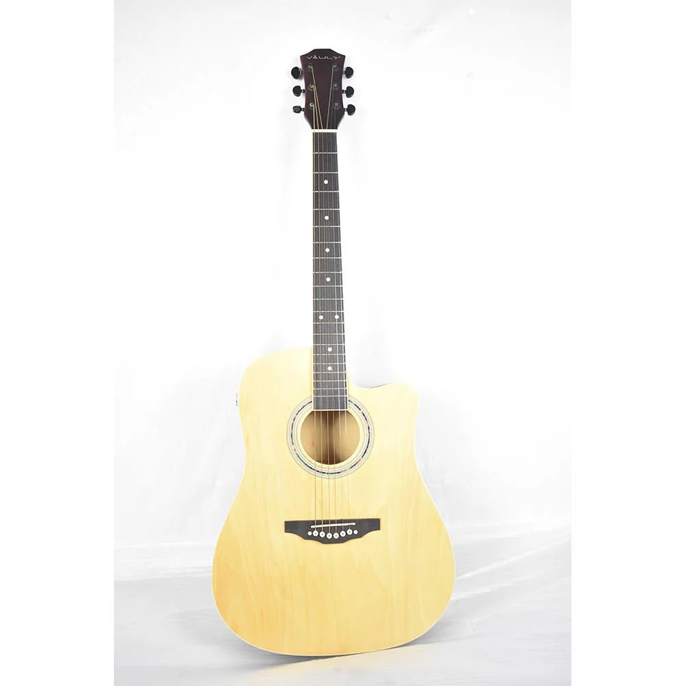 Vault ED-10CE 41 inch Cutaway Electro Acoustic Guitar - Natural - Open Box B Stock