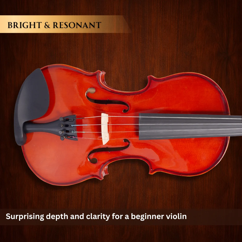 Vault Fiddler 4/4 Violin with Bow, Rosin & Case (Outfit) - Image 3